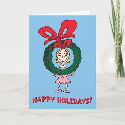 Dr Seuss  Cindy_Lou Who _ Wreath Holiday Card