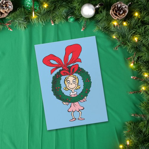 Dr Seuss  Cindy_Lou Who _ Wreath Holiday Card
