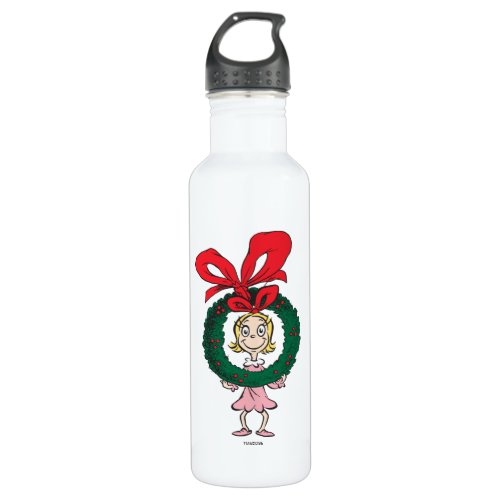 Dr Seuss  Cindy_Lou Who _ Wreath Water Bottle