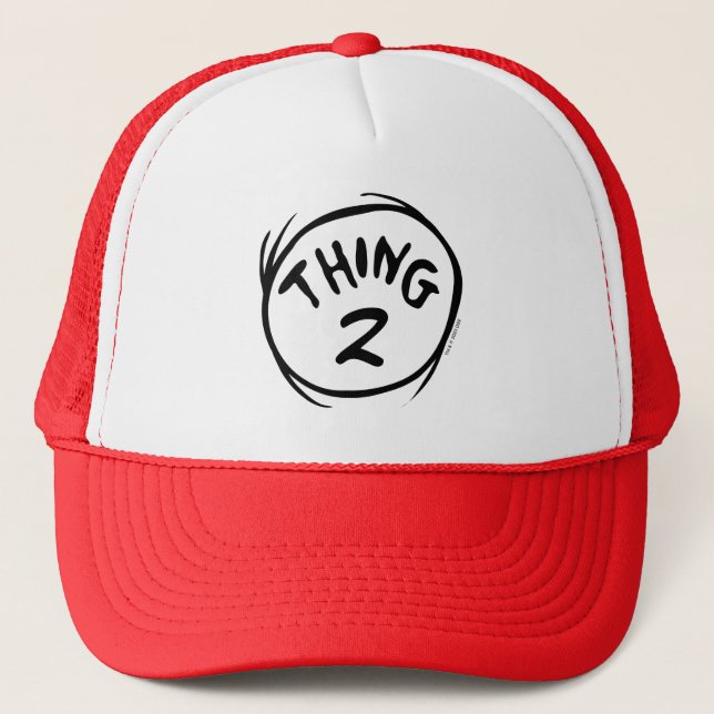 Dr. Seuss | Custom Thing One Thing Two Trucker Hat (Front)