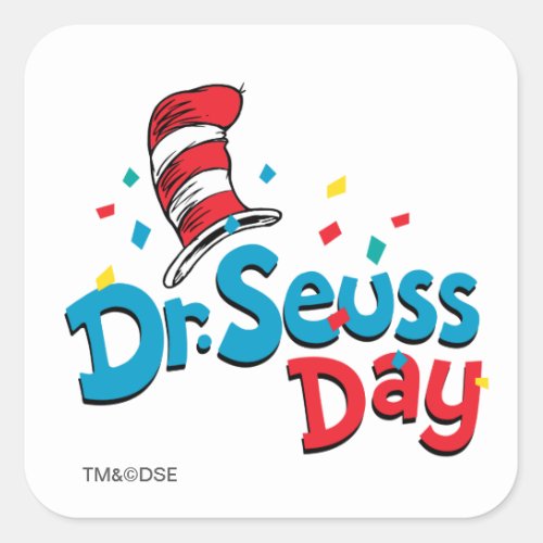 Dr Seuss Day  Confetti Square Sticker