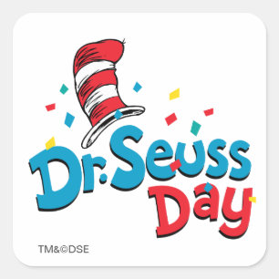 Dr. Seuss Day Confetti Square Sticker
