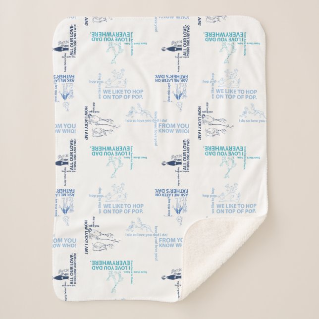 Dr. Seuss | Father's Day Quote Pattern Sherpa Blanket (Front)