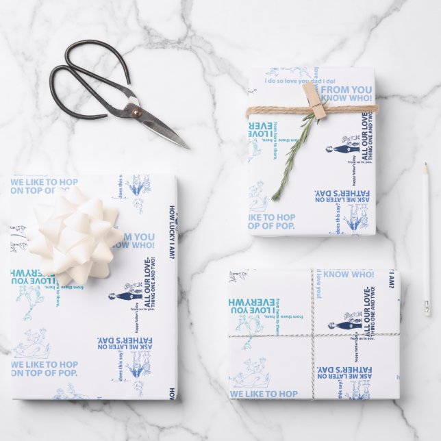 Dr. Seuss | Father's Day Quote Pattern Wrapping Paper Sheets (Front)