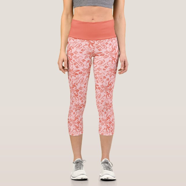 Dr. Seuss | Floral Mother's Day Pattern Capri Leggings (Front)