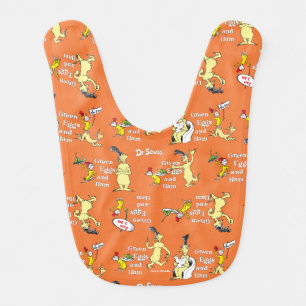 Dr. Seuss Green Eggs and Ham Character Pattern Baby Bib