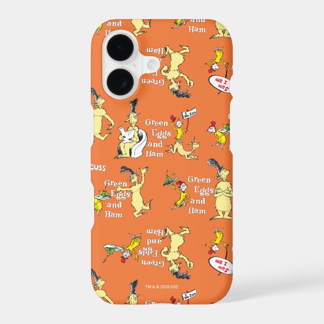 Dr. Seuss Green Eggs and Ham Character Pattern Case-Mate iPhone Case (Back)