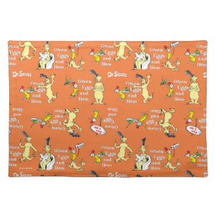 Dr. Seuss Green Eggs and Ham Character Pattern Cloth Placemat