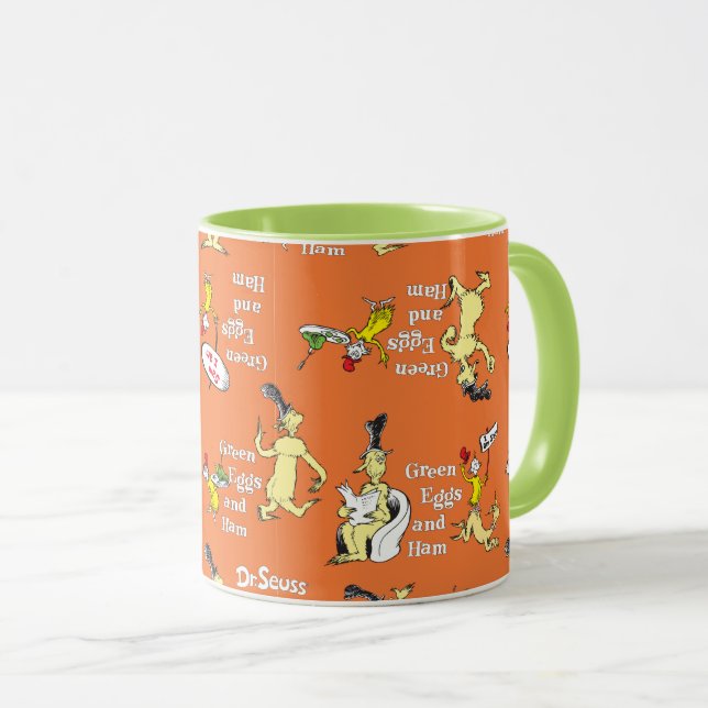 Dr. Seuss Green Eggs and Ham Character Pattern Mug (Front Right)