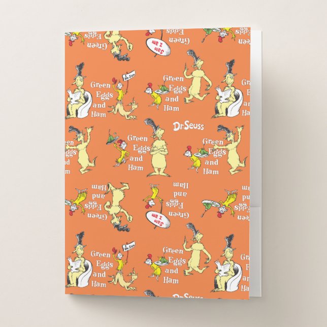 Dr. Seuss Green Eggs and Ham Character Pattern Pocket Folder (Front)