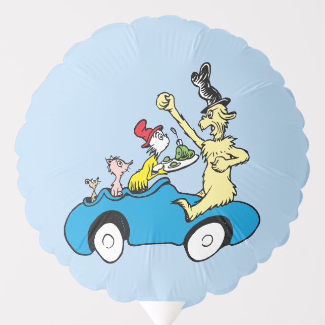 Dr. Seuss Green Eggs and Ham Characters in Car Balloon (Front)