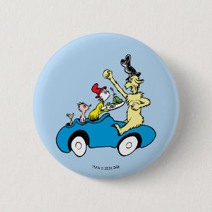 Dr. Seuss Green Eggs and Ham Characters in Car Button