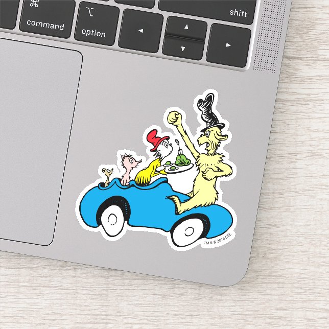 Dr. Seuss Green Eggs and Ham Characters in Car Sticker (Detail)