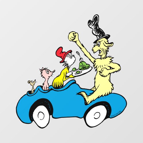 Dr. Seuss Green Eggs and Ham Characters in Car Wall Decal