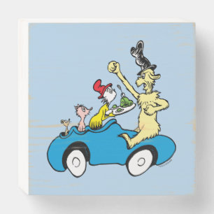 Dr. Seuss Green Eggs and Ham Characters in Car Wooden Box Sign