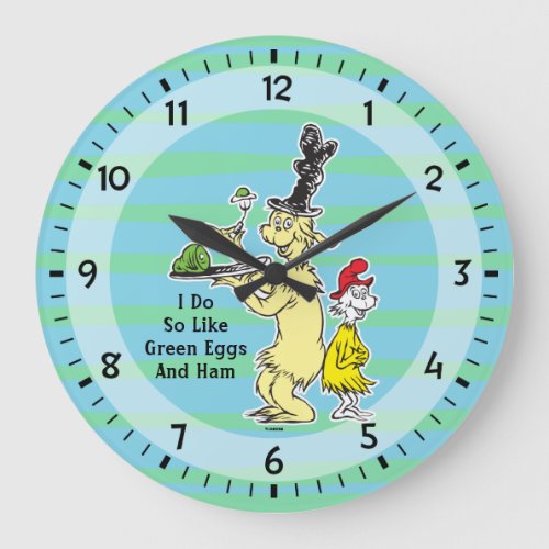 Dr Seuss  Green Eggs and Ham  Friend  Sam_I_Am Large Clock