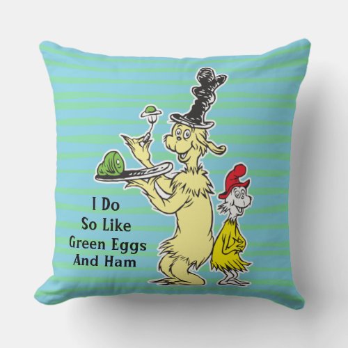 Dr Seuss  Green Eggs and Ham  Friend  Sam_I_Am Throw Pillow
