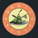 Dr. Seuss | Green Eggs and Ham Icon Large Clock<br><div class="desc">Don't knock it until you try it, you might just like it! GREEN EGGS AND HAM is a classic Dr. Seuss story where Sam-I-Am tries to get his friend to try some green eggs and ham, and he does indeed end up loving them. Check out Sam-I-Am holding up a sign...</div>