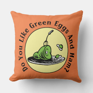 Dr. Seuss   Green Eggs and Ham Icon Throw Pillow