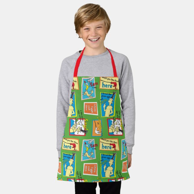 Dr. Seuss Green Eggs and Ham Story Quotes Apron (Worn)