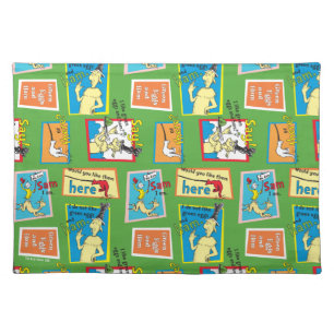 Dr. Seuss Green Eggs and Ham Story Quotes Cloth Placemat