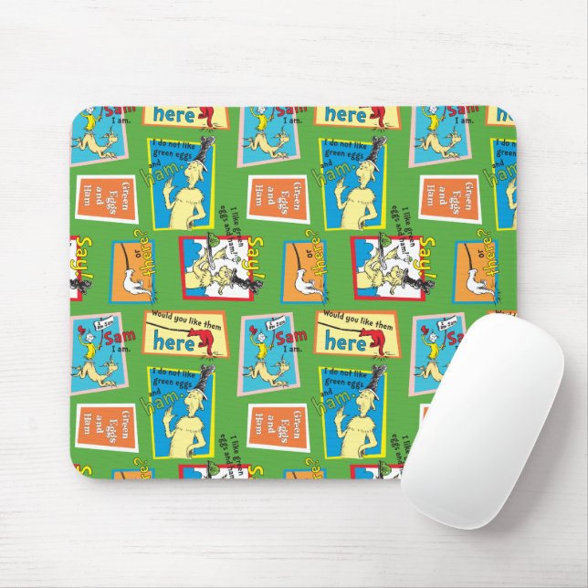 Dr. Seuss Green Eggs and Ham Story Quotes Mouse Pad (With Mouse)