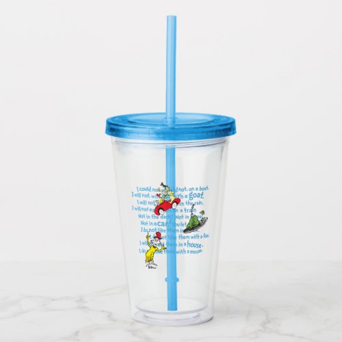 Dr Seuss  Green Eggs And Ham Storybook Pattern Acrylic Tumbler