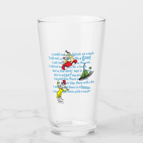 Dr Seuss  Green Eggs And Ham Storybook Pattern Glass