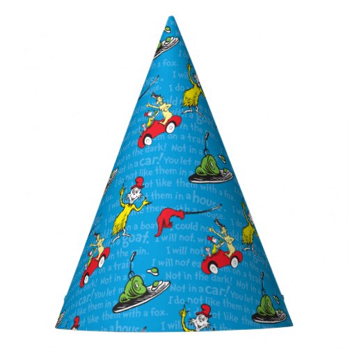 Dr Seuss  Green Eggs And Ham Storybook Pattern Party Hat