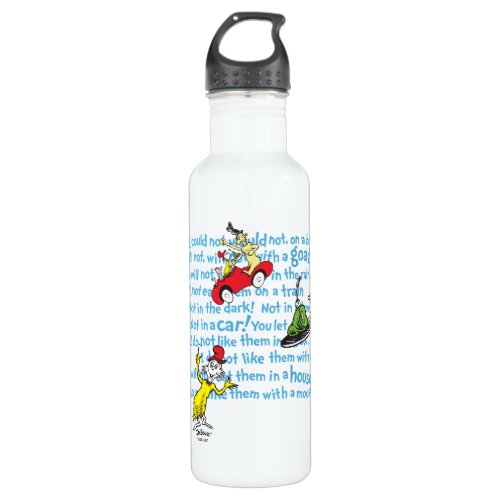 Dr Seuss  Green Eggs And Ham Storybook Pattern Stainless Steel Water Bottle