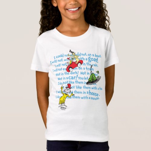 Dr Seuss  Green Eggs And Ham Storybook Pattern T_Shirt