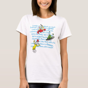Dr. Seuss Green Eggs And Ham Storybook Pattern T-Shirt