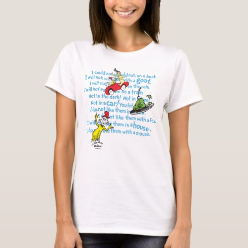 Dr Seuss  Green Eggs And Ham Storybook Pattern T_Shirt