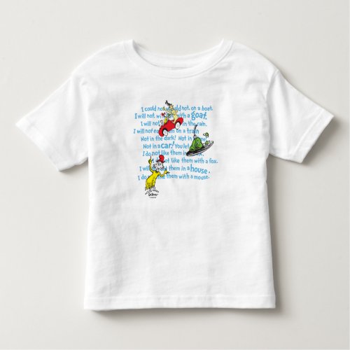 Dr Seuss  Green Eggs And Ham Storybook Pattern Toddler T_shirt