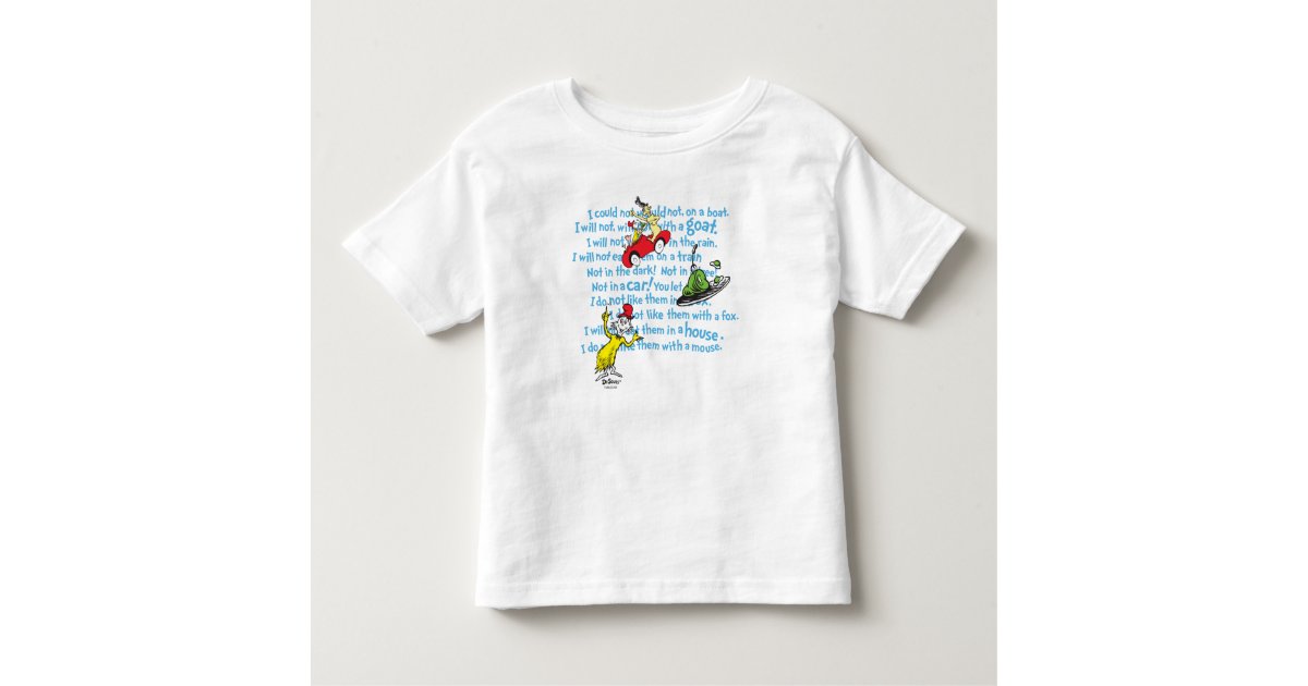Dr. Seuss Green Eggs And Ham Storybook Pattern Toddler T-shirt Zazzle