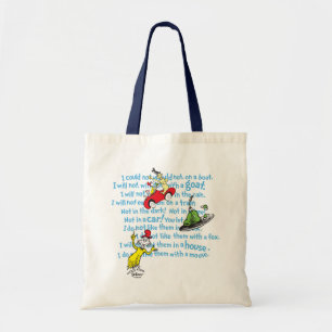 Dr. Seuss Green Eggs And Ham Storybook Pattern Tote Bag