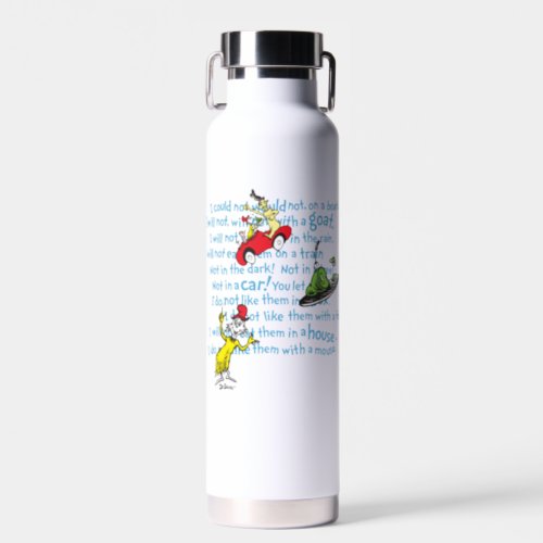 Dr Seuss  Green Eggs And Ham Storybook Pattern Water Bottle