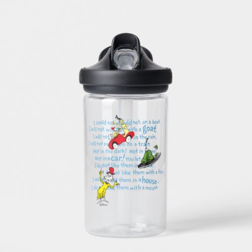 Dr Seuss  Green Eggs And Ham Storybook Pattern Water Bottle