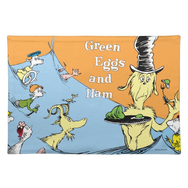 Dr. Seuss Green Eggs & Ham Water Scene Cloth Placemat (Front)