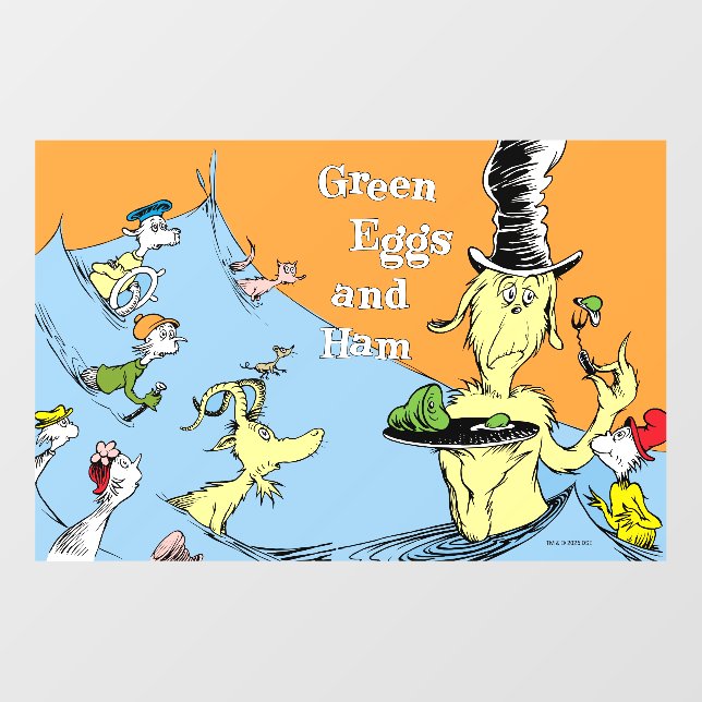 Dr. Seuss Green Eggs & Ham Water Scene Wall Decal (Front)