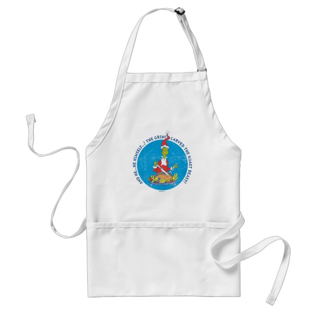 Dr. Seuss | Grinch | Christmas Roast Beast Adult Apron (Front)