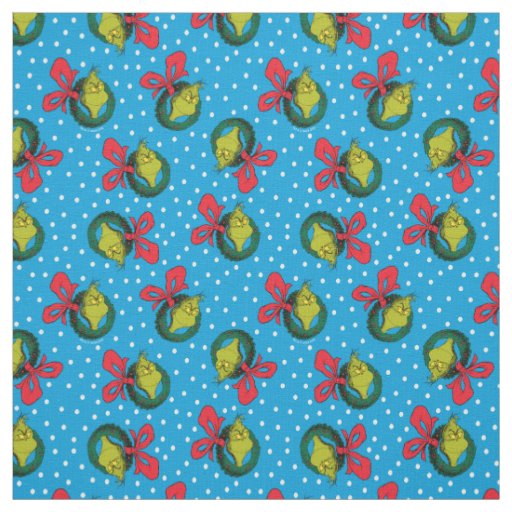 Dr. Seuss | Grinch | Christmas Wreath Pattern Fabric
