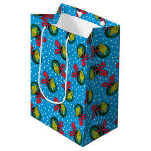 Dr. Seuss   Grinch   Christmas Wreath Pattern Medium Gift Bag