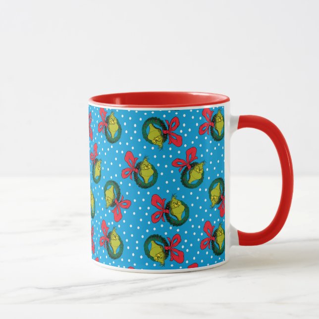 Dr. Seuss | Grinch | Christmas Wreath Pattern Mug (Right)