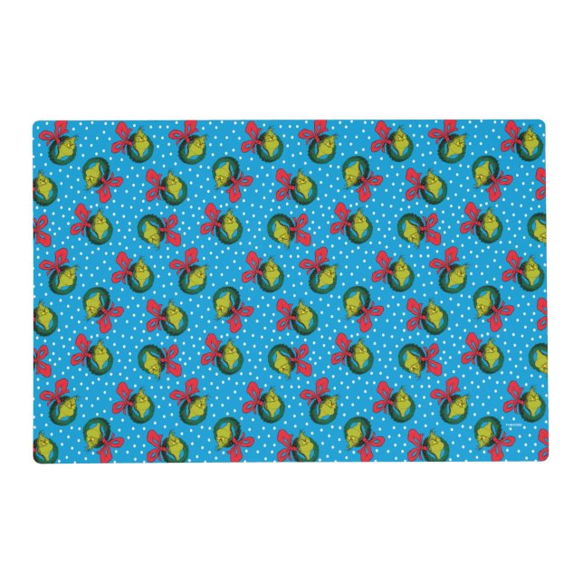 Dr. Seuss | Grinch | Christmas Wreath Pattern Placemat (Front)