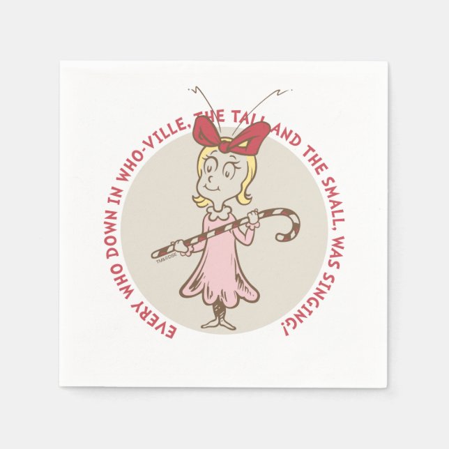 Dr. Seuss | Grinch | Cindy-Lou Who - Cute Quot Paper Napkins (Front)