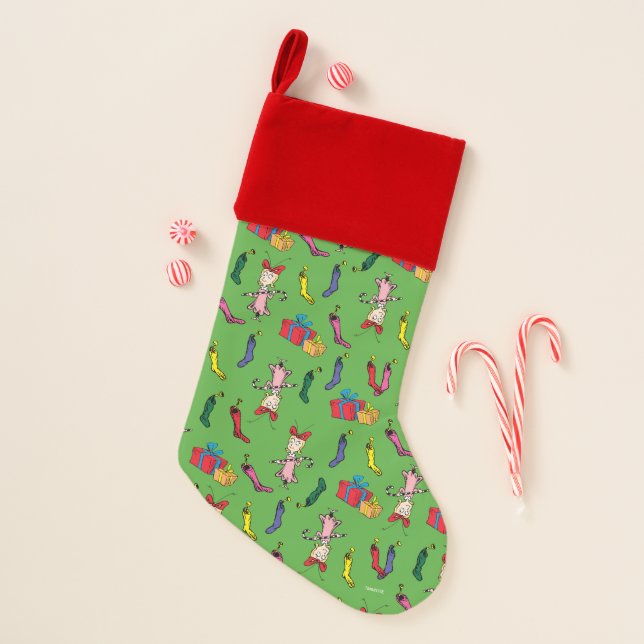 Dr. Seuss | Grinch | Cindy-Lou Who Pattern Christmas Stocking (Front)