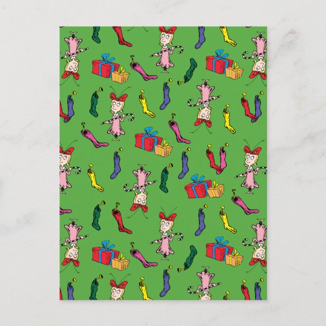 Dr. Seuss | Grinch | Cindy-Lou Who Pattern Postcard (Front)