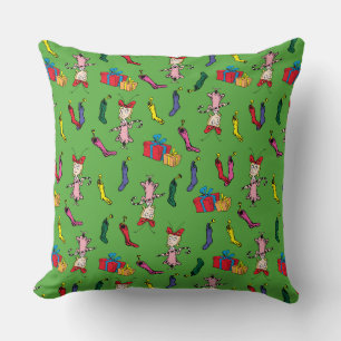 Dr. Seuss Grinch Cindy-Lou Who Pattern Throw Pillow