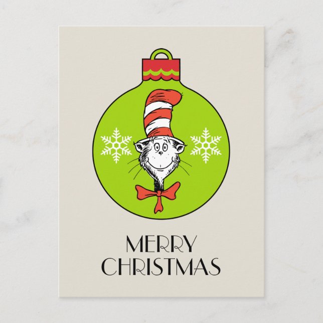 Dr. Seuss | Grinch | Classic Cat in the Hat Holiday Postcard (Front)